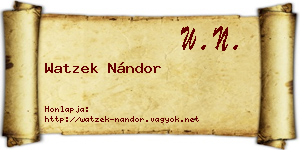 Watzek Nándor névjegykártya