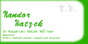 nandor watzek business card